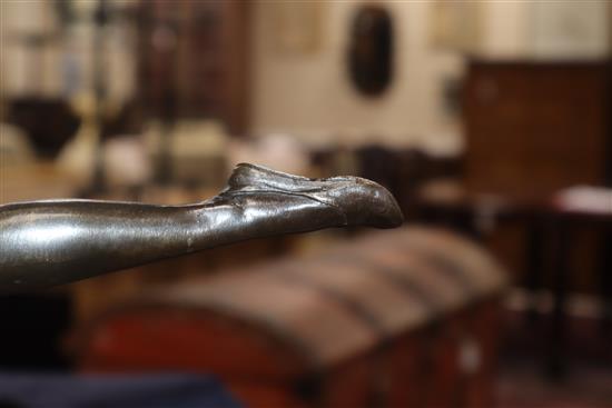A bronze dancer, signed B. Zach, on marble base overall height 65cm